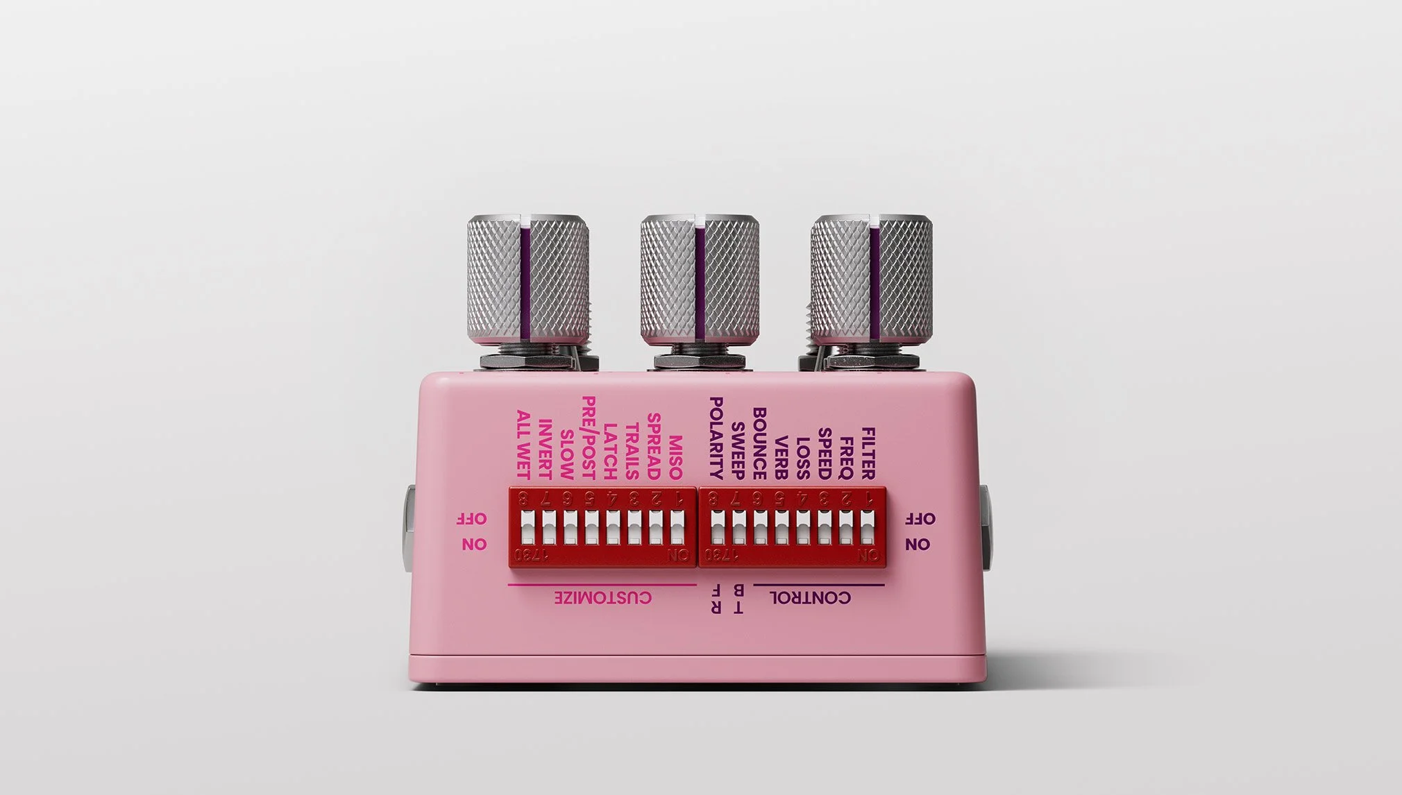 Lossy pedal dip switches, by Chase Bliss and Goodhertz.